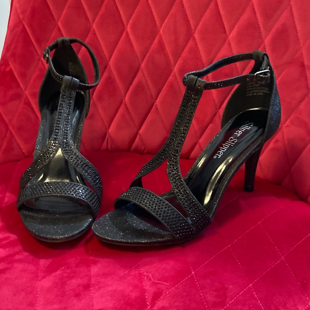 Black Sparkly Heels NIB
